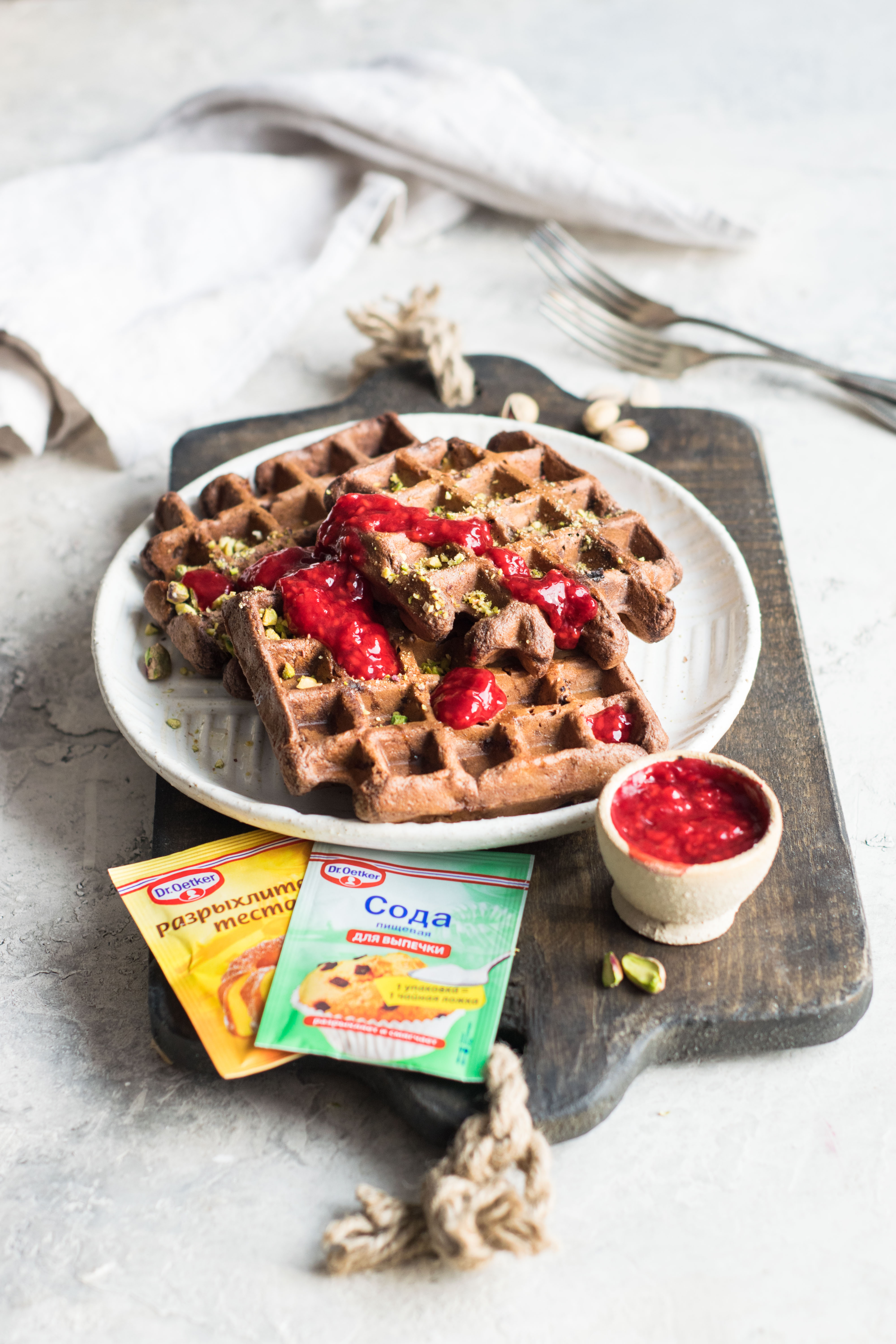 Фото рецепта шоколадные вафли