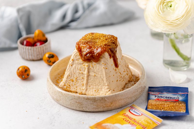 Фото рецепта карамельная творожная пасха