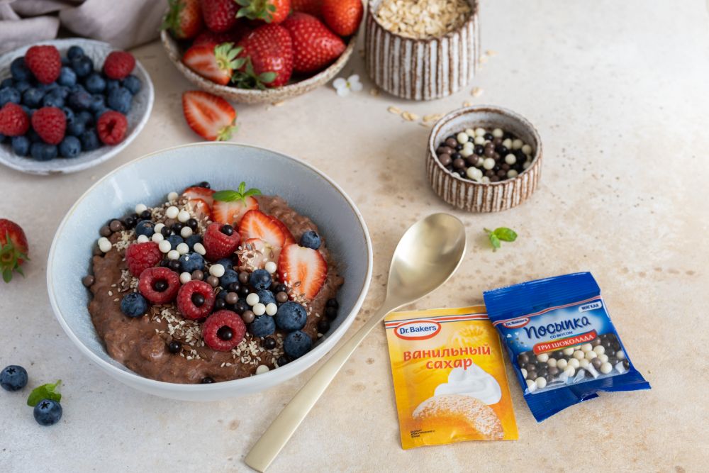 Фото рецепта овсяная каша с какао на сливках