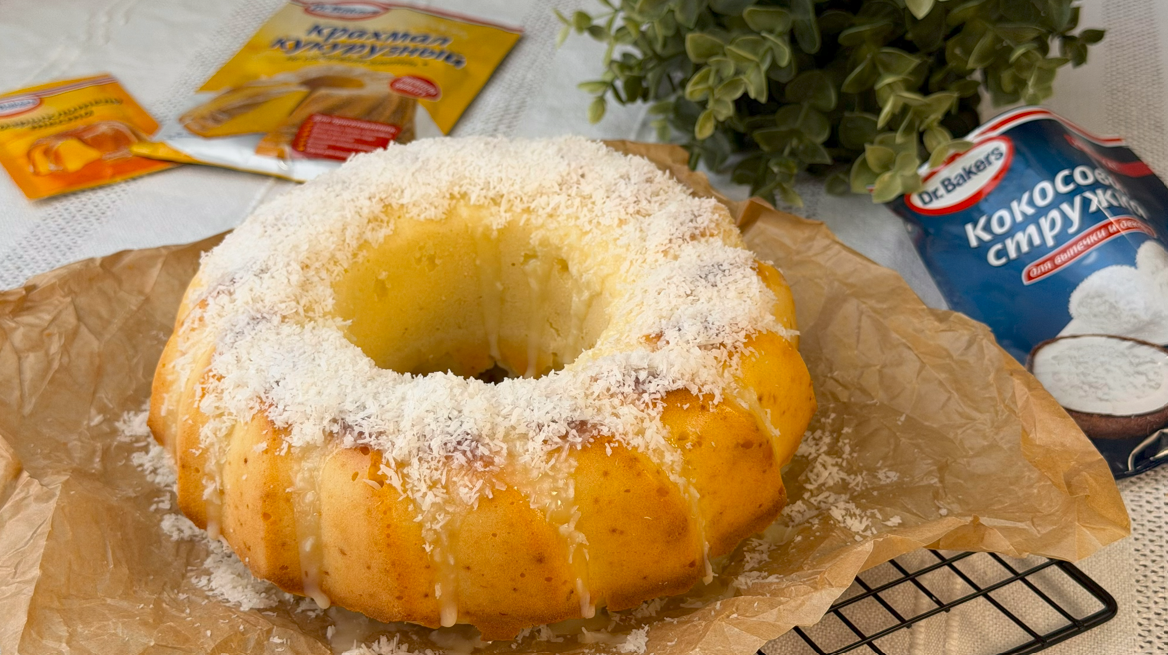 Фото рецепта кокосовый кекс