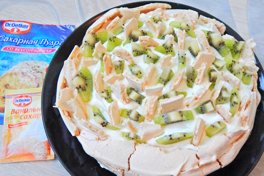 Фото рецепта десерт «павлова» с киви