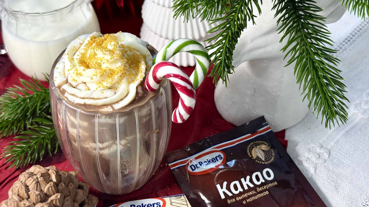 Фото рецепта какао с кремом «бери и пеки»