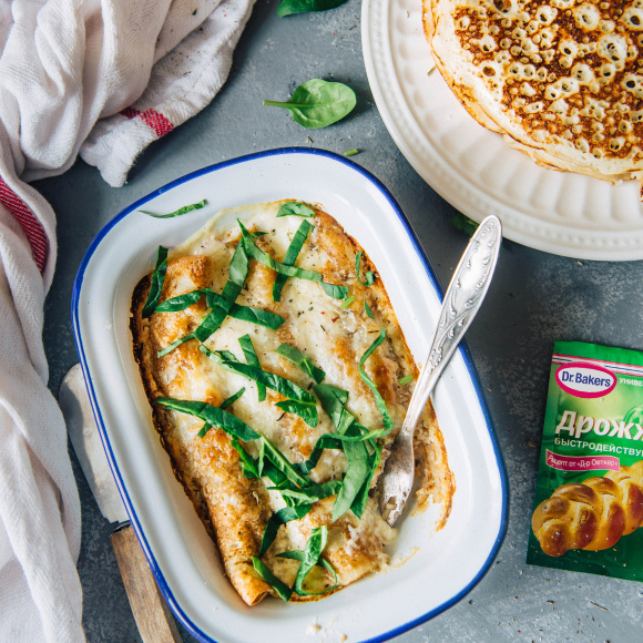 Фото рецепта блинные рулетики с курицей