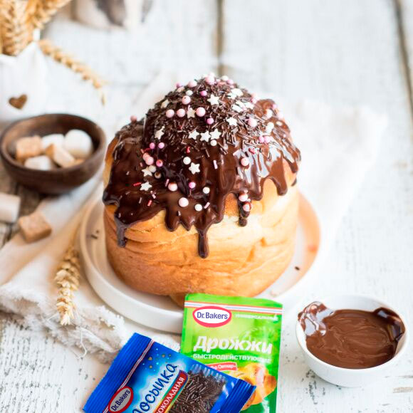 Фото рецепта кулич краффин с сушёной клюквой