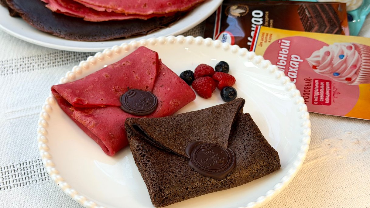 Фото рецепта блины-конверты со сливочным кремом