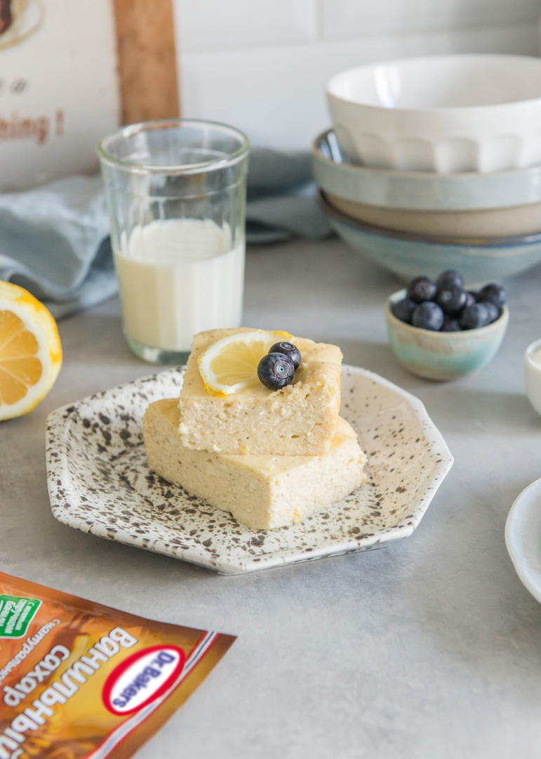 Фото рецепта творожная запеканка с лимоном