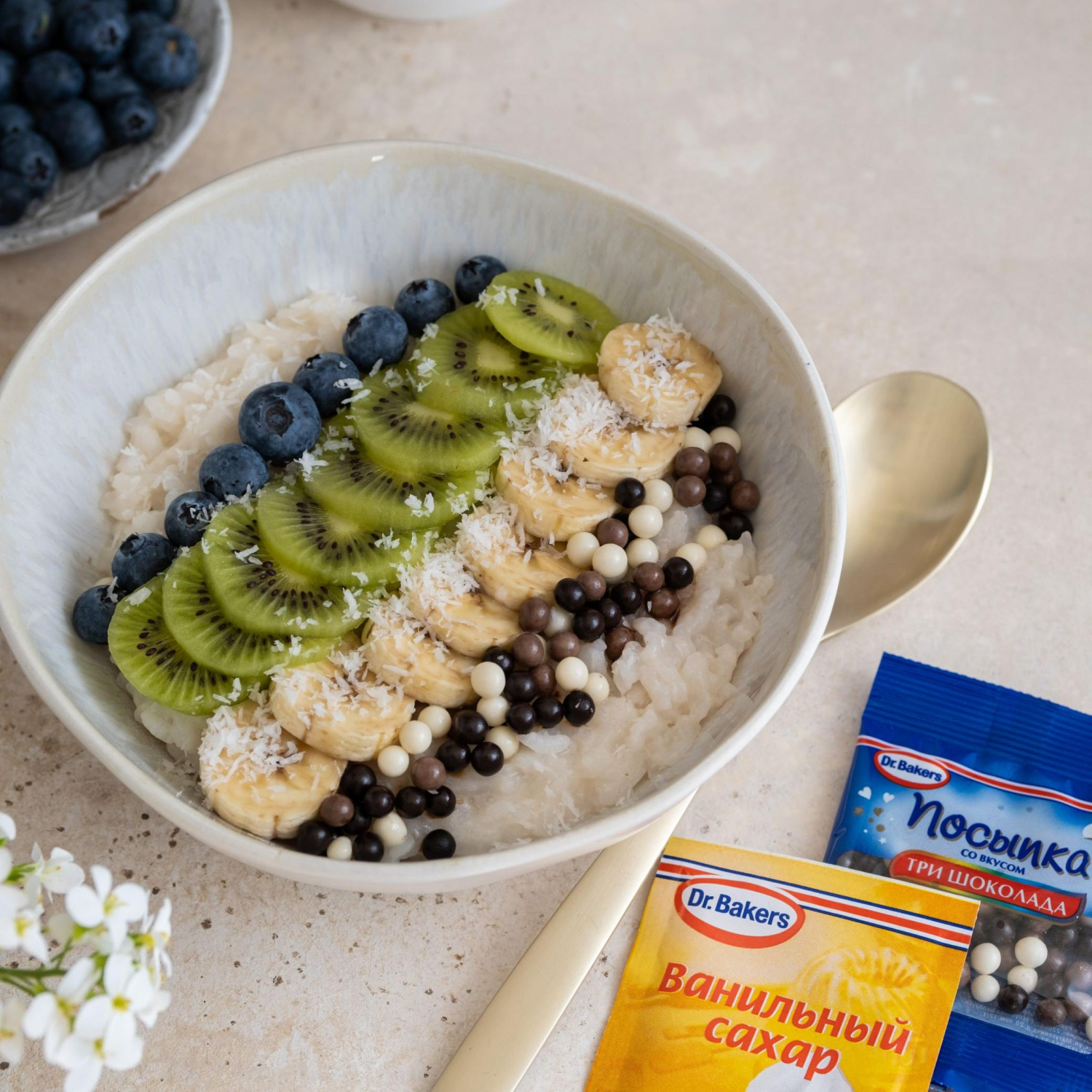 Фото рецепта рисовая каша на кокосовом молоке