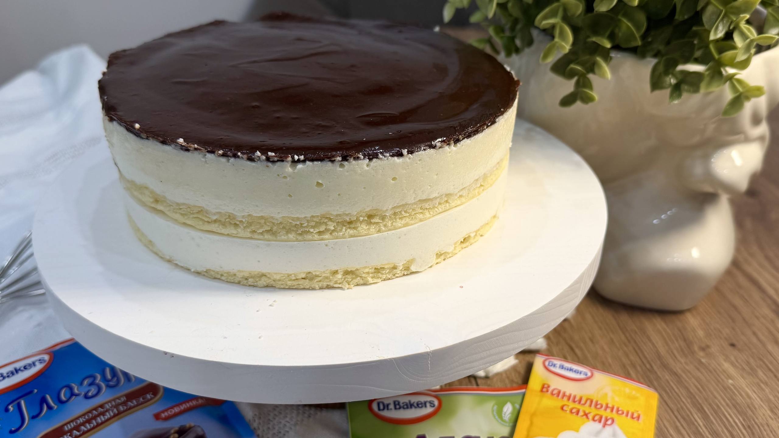Фото рецепта торт птичье молоко
