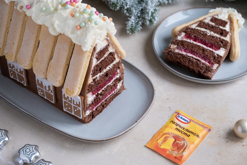 Фото рецепта торт-домик со вкусом тирамису