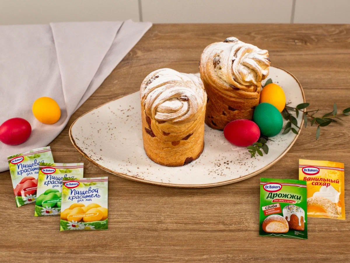 Фото рецепта пасхальный кулич с изюмом «краффин»