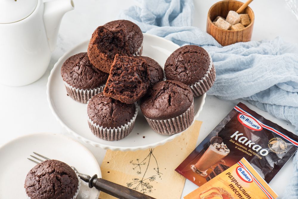 Фото рецепта классические шоколадные маффины