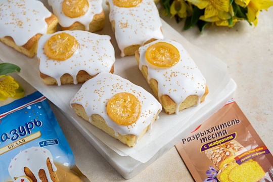 Лимонные кексы с сахарной глазурью