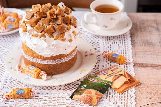 Кулич со вкусом конфеты «Коровка» 